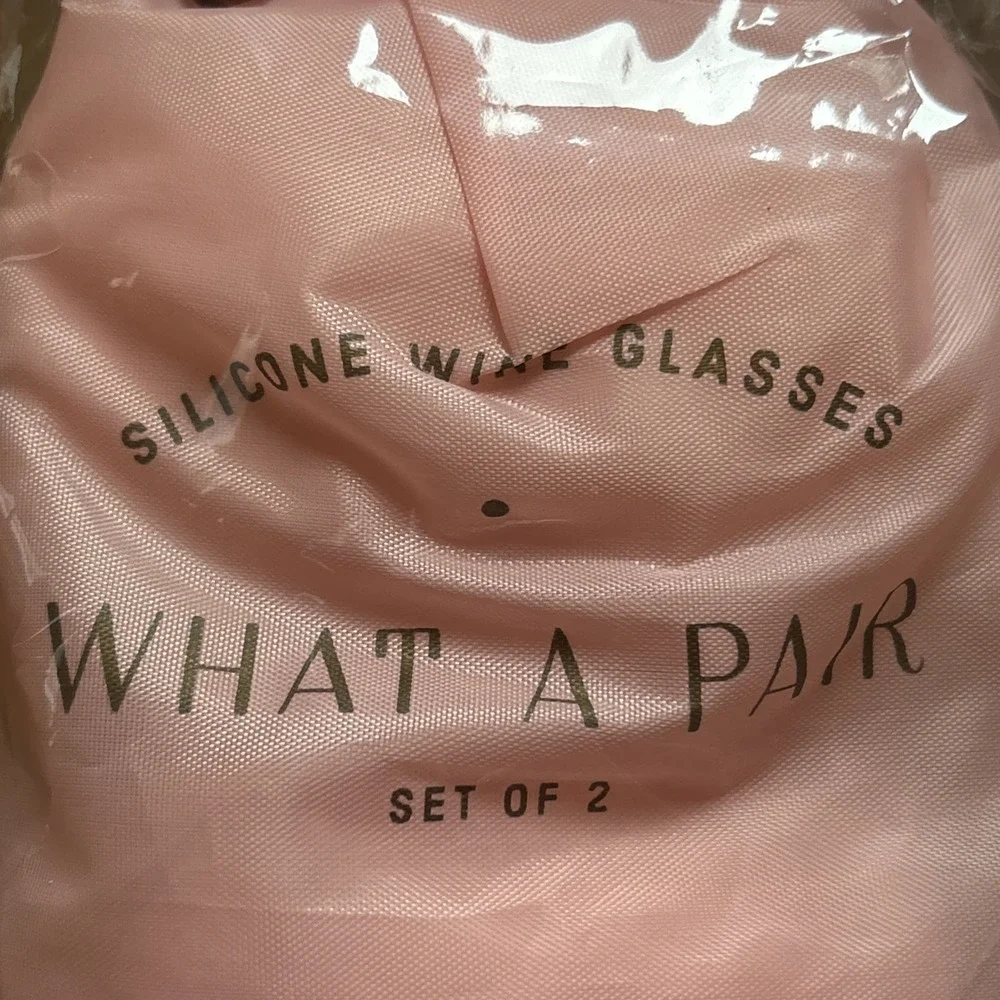 Odeme Silcone Wine Glasses What‎ A Pair Set Of 2 Pink In Gift Bag Wedding Party
